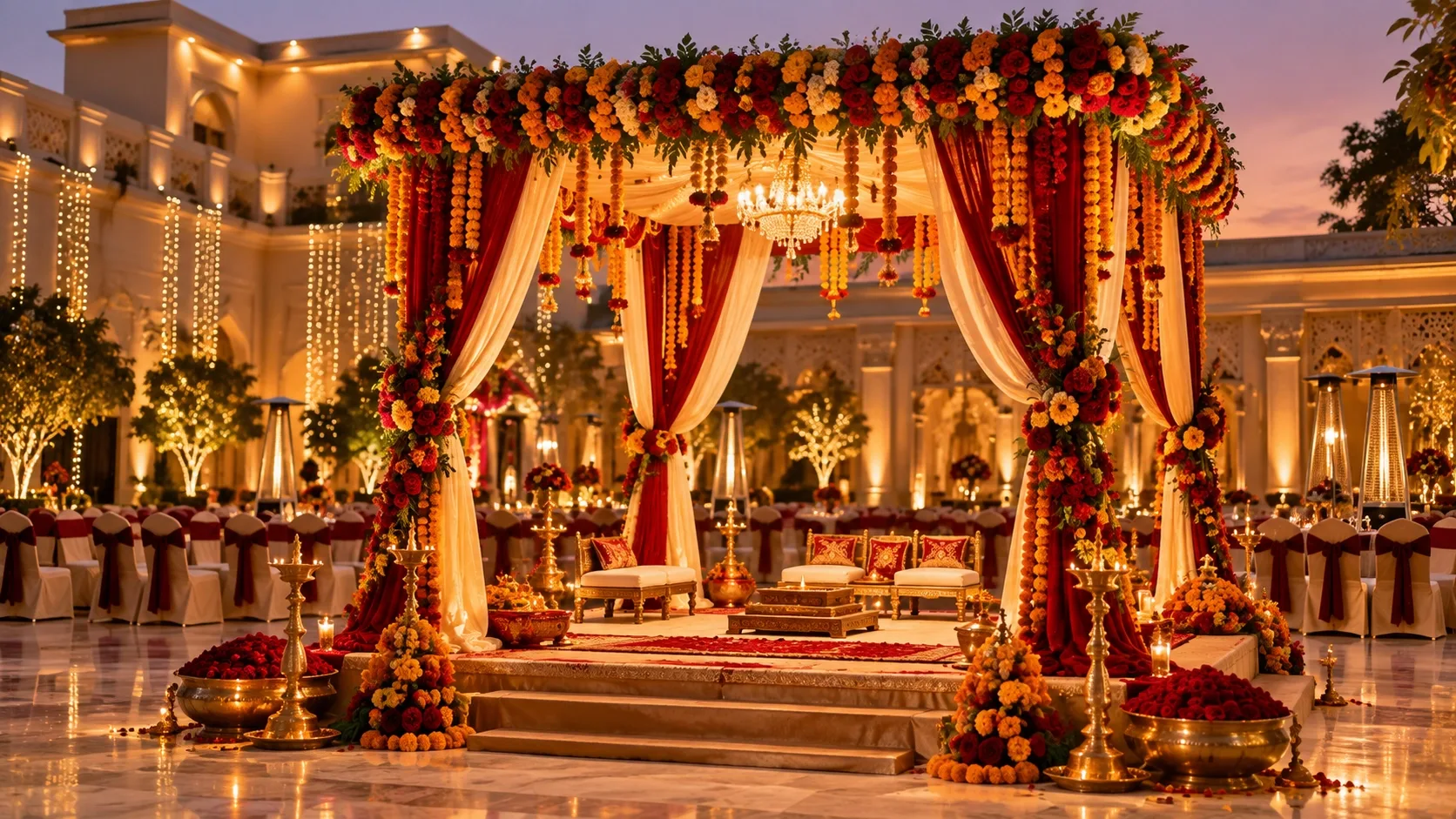 Wedding decor and mandap setup at an Amritsar venue